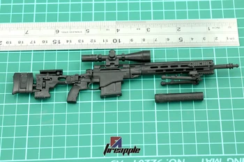 1:6 Rozsahu MSR Sniper Puška Plastové Vojakov, Zbrane Príslušenstvo Čierna Model pre 12