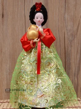 1 ks Korean Dievča Bábiku Ornament Plavidlá Domov Shop Dekorácie Darček Multi Vzor Štýlové
