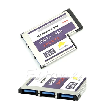 1 Nastavte 54 mm Karty 3 Port USB 3.0 Expresscard Adaptér pre Notebook FL1100 Nový Čip