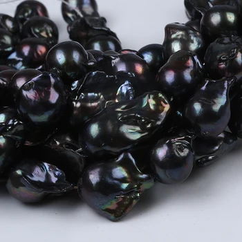 16-17 mm AAA Prírodné Čierne Skutočné Voľné Perly Sladkovodné Veľké Obrovské Baroková Perla Pramene