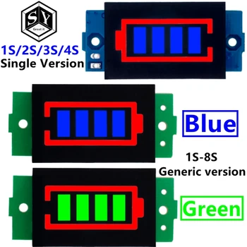 1S 2S 3S 4S Jeden 3,7 V Li Kapacita Batérie Indikátor Modul 4.2 V, Modrý Displej Elektrické Vozidlo Batérie Tester Li-ion