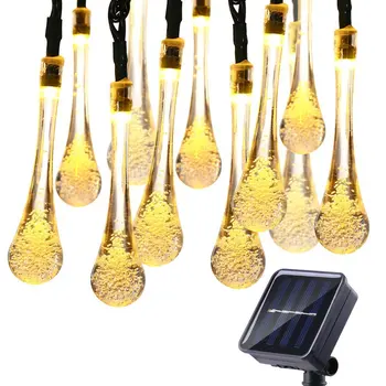 20/30 LED Solárne Svetlo String Vonkajšie Nepremokavé Kvapka Vody Víla Svetla Dekorácie Na Vianoce Garden Party Osvetlenie
