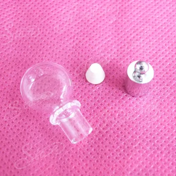 20pcs-kúzlo 6 mm opeing diam jasné, sklenené fľaše, ryža, ktorí chcú fľaše a gumy&spp( potrebné lepidlo) pre diy náhrdelník