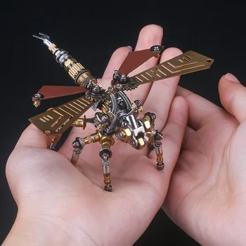 3D Kovov Dragonfly Model DIY Mechanické Mantis Hmyzu montážna sada Zvieratá, Puzzle, hračky pre Deti, deti darčeky