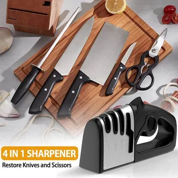 4-v-1 Rýchly Nôž Sharpener Kuchynský Nôž na Ovocie Nôž Nožnice Zaostriť Steelstone Volfrámové Ocele Sharpener Bar
