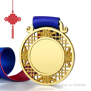5 ks Duté von Zliatiny Zinku Chinoiserie Duté Kovové Medaily Udeľovanie Pamätník Zlata, striebra, medi Čestné Uznanie Tvorivá Medaila