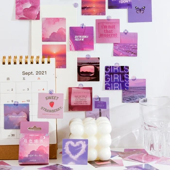 56boxes Iny Ružovej Farby papierové Nálepky DIY Dekoratívne Pre Scrapbooking Plánovač Nálepky Estetické kancelárske potreby