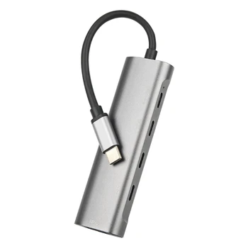 5Gbps USB C Rozbočovač USB, C Splitter PD60W Viacportová Adaptér pre Notebook, mobilný telefón, Tablet