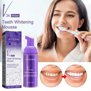 5PC V34 Série Zub Čistiaca Pena na Bielenie zubov Zubnou Čistiť Zuby Svieži Dych, zubná pasta Biele Zuby Čistenie Produkt