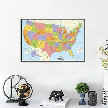 60*40 cm Spojených štátov Mapu Moderného Umenia Plagátu na Stenu Dekoratívne Plátno na Maľovanie Školské potreby Obývacia Izba Domova