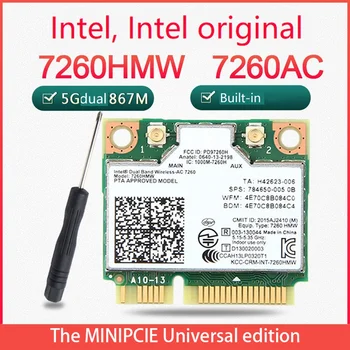 7260AC Bezdrôtovej Sieťovej Karty Bluetooth4.0 MINI PCIE Adaptéra Wifi Dual Band Gigabit Network Card