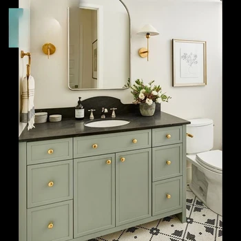 Americký štýl kúpeľňa skriňa, podlahy stojí masívneho dreva dub, vlastnú kúpeľňu drez, umývadlo, skriňa zmes, minimalistický