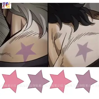 Anime Star Tetovanie Nálepky, Farebné Červená Modrá Fialová Trvalé Tetovanie Umenie Dočasné Tetovanie Nepremokavé Tetovanie Cartoon Falošné Tetovanie