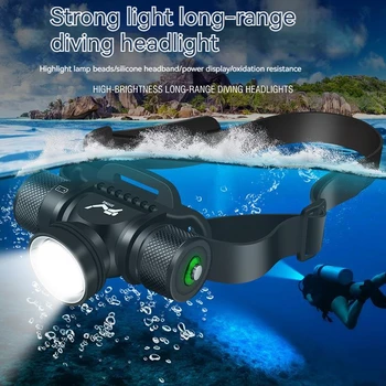 Asafee Silné Svetlo Long-range Potápanie Vedúci svetlo Zvýrazniť L2 Lampa Perličiek Potápanie Fotografie Vyplniť Svetla pod vodou LED Vedúci Svetlo