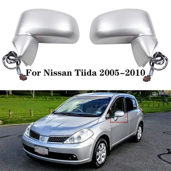 Auto Bočné Spätné Zrkadlo Montáž Na Nissan Tiida 2005 2006 2007 Roky 2008-2010 Automatické Vonkajšie Zrkadlá Elektrické Upravené Objektív Kúrenie