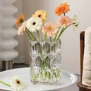 Bakara svetlé Luso štvorcových, obdĺžnikových, obývacia izba jedáleň dekorácie crystal sklenené vázy vodné kvety.