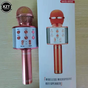 Bezdrôtové Karaoke Mikrofón Bluetooth-kompatibilné Prenosné Prenosný Reproduktor KTV Prehrávač s Tancom LED Svetlá Record Funkcia