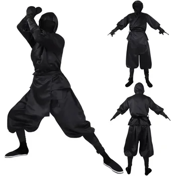 Cool Halloween Kostýmy Japonský Muži Ženy Black Ninja Cosplay Vyhovovali Set-Top Nohavice Výkon Kostým Oblečenie