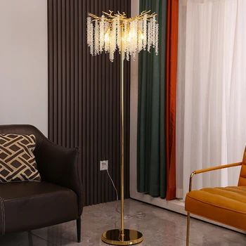 Crystal Poschodí Lampa,150 cm Nordic LED Poschodí Ľahké, Moderné Najlepšie Čítanie stojacie Lampy pre Obývacia Izba Vnútorné Osvetlenie Spálne