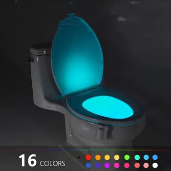 D5 16/8 Farba Podsvietenia pre Wc Misa WC Wc Sedadlo Nočné Svetlo Lampy s Pohybové Čidlo Smart Kúpeľňa Wc LED Nočné Svetlo