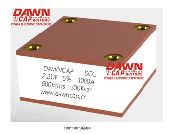 DAWNCAP DCC 2.2 UF 600V 1000A Vodou chladený veľký prúd Veľký Prúd Rezonančná Kondenzátor 100*100*36 MM