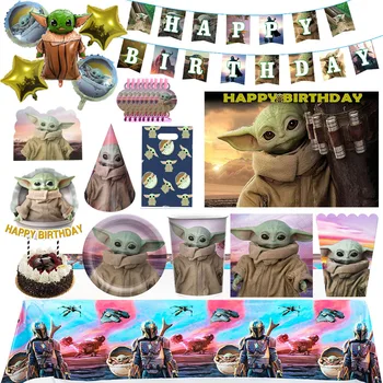Disney Medzihviezdny Vojny Yoda-Dieťa Tému, Narodeniny, Party Dekorácie Dodávky Jednorázový Riad Balón Pozadie Chlapec Dieťa Darček