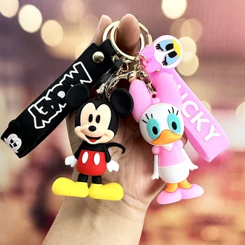 Disney Mickey Minnie Mouse Keychain Roztomilý Kreslený Bábika Keyring Taška Prívesok Pár Auto Keyholder Tvorivé Taška Kúzlo Príslušenstvo
