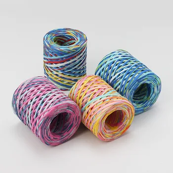 DIY ručne tkané 200m mš ručne tkané lano Farba raffia raffia papier na Pečenie, baliaci papier, povraz