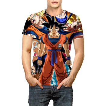 Dragon Ball Letné Módy 3d Tlač Mužov Bežné Krátke Rukávy Nadrozmerné T-Shirt Street Oblečenie Animácie Voľné Topy