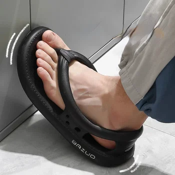 EVA sandále Hrubé Dno Jediný Non Slip Quick-Dry Flip-Flop Vonkajšie Pláži Kúpeľňa Papuče Nové Bazuo Listov pre Ženy Muži