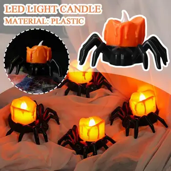 Halloween Spider LED sviečkach Tekvica Lampa pre Halloween Party Domáce Dekorácie, Ozdoby Vonkajšie Strašidelného Domu Hrôzy S F6X2