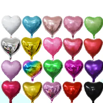 Hliníková Fólia Hélium Balón v tvare Srdca 18-palcové Monochromatické Pre Účastníkov Podujatia Dekorácie