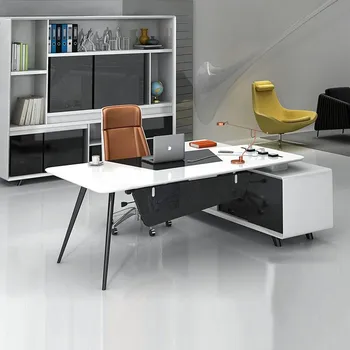 Kancelársky Nábytok Šéf Stôl Jednoduchý Moderné Farby Stôl Generálny Manažér Stôl a Stoličky Zmes