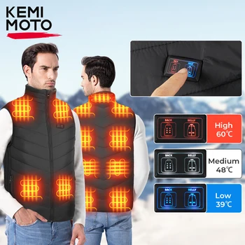 KEMIMOTO Moto Vyhrievaná Vesta USB Elektrický Smart Kúrenie Bundy Muži Ženy Zimné Tepla Oblečenie Plus veľkosť Poľovnícky Kabát