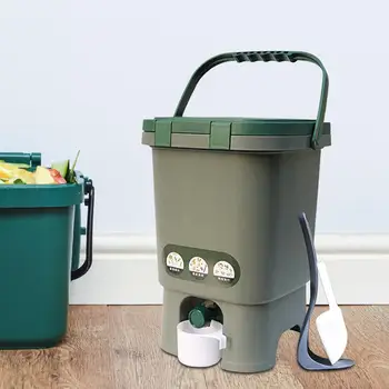 Kompost Vedro Praktické Zapečatené Koša Veľkú Kapacitu s Vekom 15 L Prenosné Kompostovacie Nádoby na Záhrade, Farma Dvore