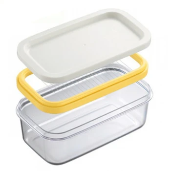 Kuchyňa Prenosné Domáce Maslo Box Rezanie Jedlo Obdĺžnik Kontajner Tesnenie Skladovanie Jedlo, Syr Chovateľ S Vekom (1 Ks)