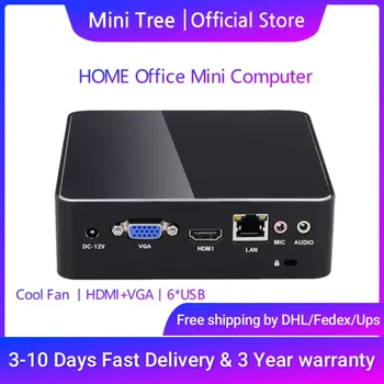 MiniTree Lacné PC Intel Core i7 7567U i5 6267U 4200U i3 7167U Micro Office Home Stolný Počítač HD VGA WiFi S Ventilátorom