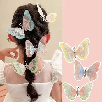 Motýľ Vlasy Výšivky Pazúr Transparentné Živice Roztomilé Sladké Vlásenky Aurora Barrettes Módne Deti Doplnky Do Vlasov Pre Ženy