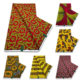 Mäkké 100% Bavlna Reálne Vosk Ankara Textílie Zaručená Vysoká Kvalita Afriky Vosk Tkaniny Tlače Ženy, Svadobné Šaty 6Yards Tissu Pagne