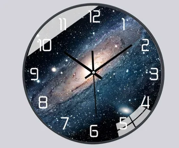 Móda plastové nástenné hodiny kozmického Hviezdne Nebo Nebula, systém hodiny, dekoračné hodiny 25 CM