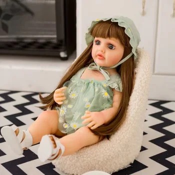Nové Simulácie Reborn Bábiky Plný Vinyl 55 cm Baby Doll Plné Plastové Dievča Bábiku