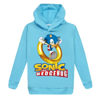 Nový Produkt Európskom a Americkom Filme Sonic The Hedgehog Trend Móda pre Chlapcov a Dievčatá Kapucí Top Sveter
