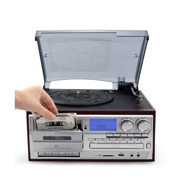 Nový Vinyl Hráč Phonograph CD Pásky Rádio, Bluetooth, USB Retro AC220V