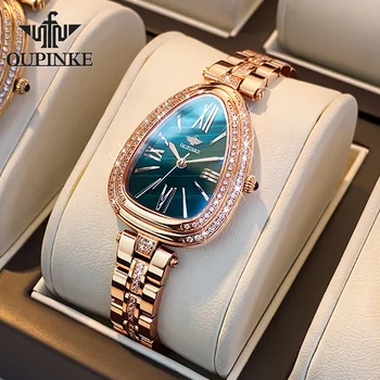 OUPINKE Značiek Luxusných Ženy Hodinky Vodotesné Sapphire Zrkadlo Diamond Dial Swiss Quartz Ženy Nastaviť hodinky Módne Hodinky