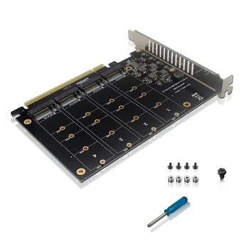 PCIE na NVMEx4 M. 2 M Key SSD Rozširujúca Karta PCIE X16 Stúpačky Karty Signál Rozdeliť Pole Karty M. 2 PCIe RAID