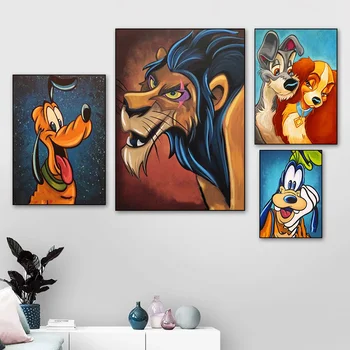 Plátno Obrazy Disney Kresleného Filmu Goofy Donald Duck Anime Plagáty a Tlačí na Steny Umenie Fotografie pre Obývacia Izba Domova