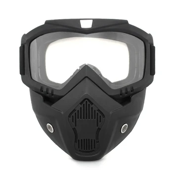 Retro Motocyklové Okuliare s vymeniteľným Masku na Tvár pre Motocykel Dirtbike Airsoft Maska Vetru Anti-Fog Bezpečnostné Okuliare Maska