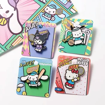Sanrio Hello Kitty Manga Kuromi Kawaii Anime Brošňa Roztomilý Kreslený Cinnamoroll Kovové Študent Odznak Taška na Príslušenstvo, Hračky pre Dievčatá