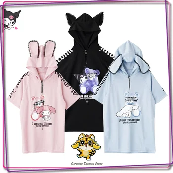 Sanrio Hoodie Meolody Kuromi Cinnamoroll Kawaii Deti Roztomilý Kapota Oblečenie Deti Móda Cartoon Príčinné Vrchné Oblečenie Oblečenie Darček