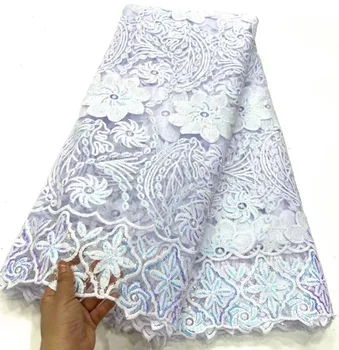 Sequin Čipky Afriky Čipky Textílie Bielej 2023 Vysokej Kvality Ghana Francúzskej Čipky Textílie Oka Nigérijský Čipky Tkaniny Pre Svadobné Šaty